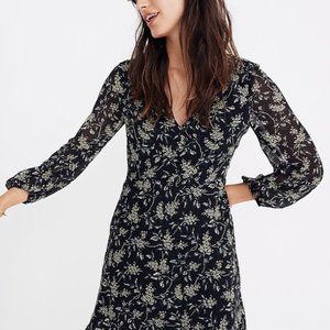 Madewell Black Floral Dress